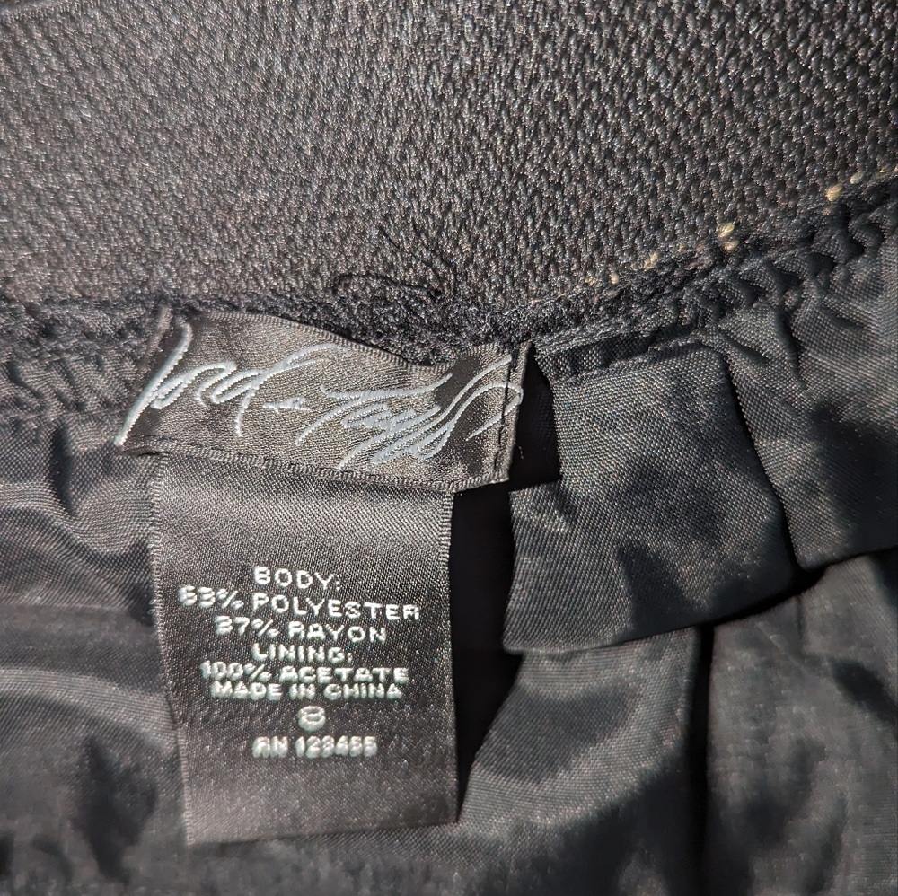New Lord & Taylor Sz 8 Skirt Black and Gold Metallic - Picture 2 of 3
